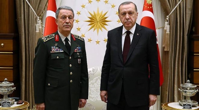 Cumhurbaşkanı Erdoğan Genelkurmay Başkanı Akar’ı kabul etti