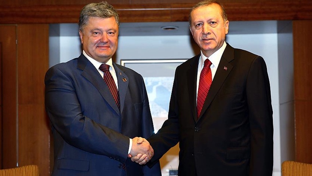 Erdoğan, Ukrayna Devlet Başkanı Poroşenko ile görüştü