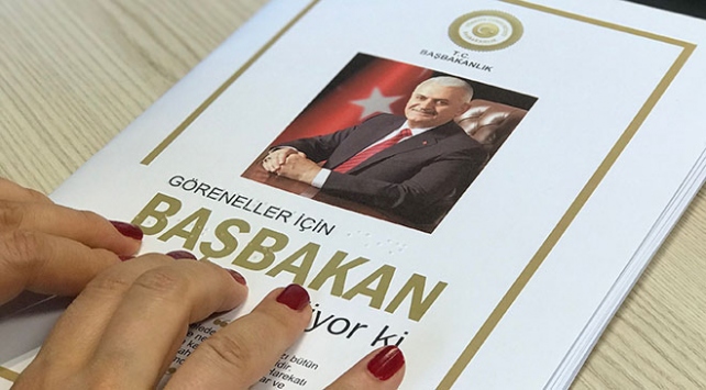 Başbakan Yıldırım’ın konuşmaları görme engelliler için kitap haline getirildi